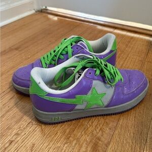 Bape Foot Soldier FS-001 Green Purple Patent Men’s Size 9